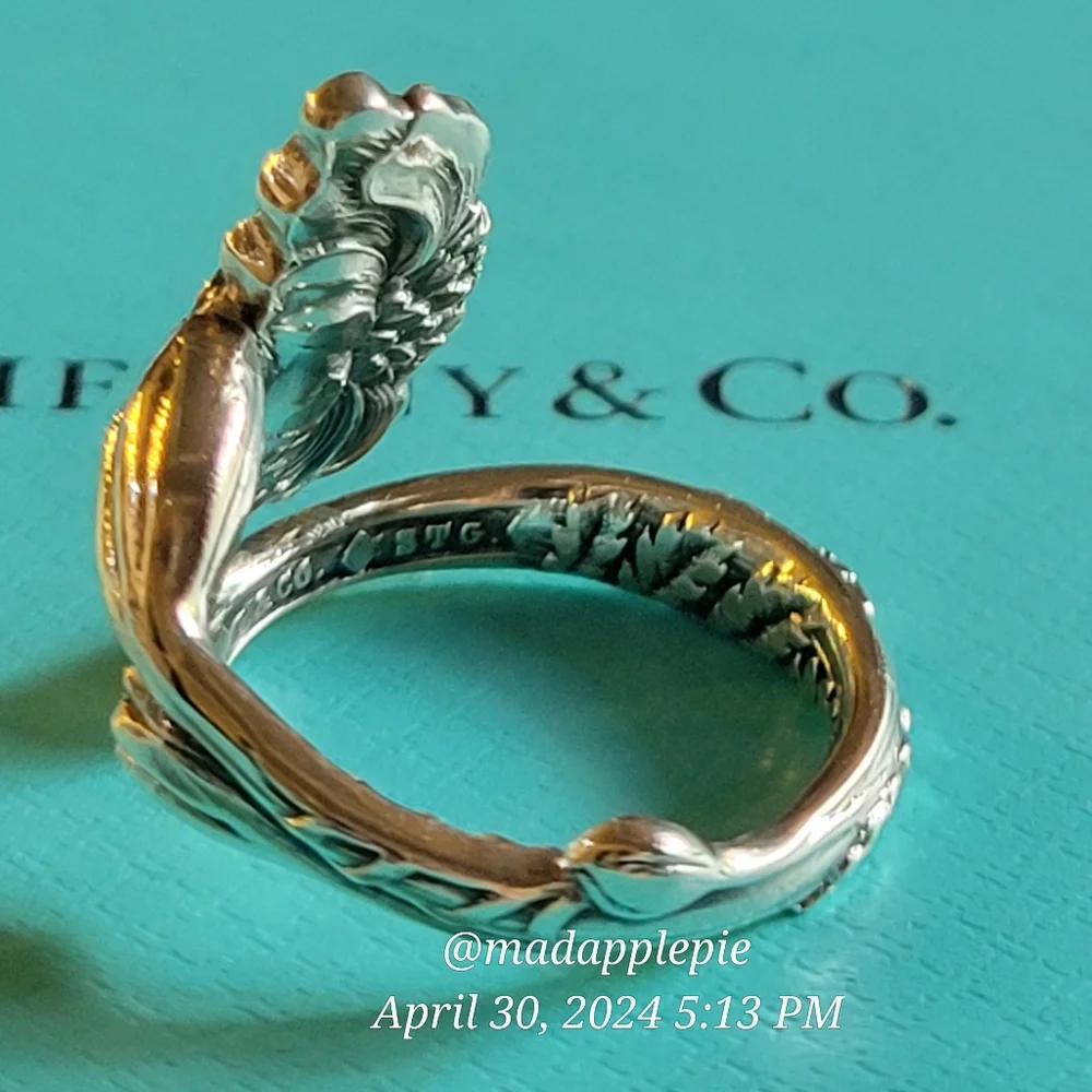 1885 Tiffany & Company Marigold Spoon Ring in Sterling Silver Luxury Vintage #30 - Picture 5 of 16